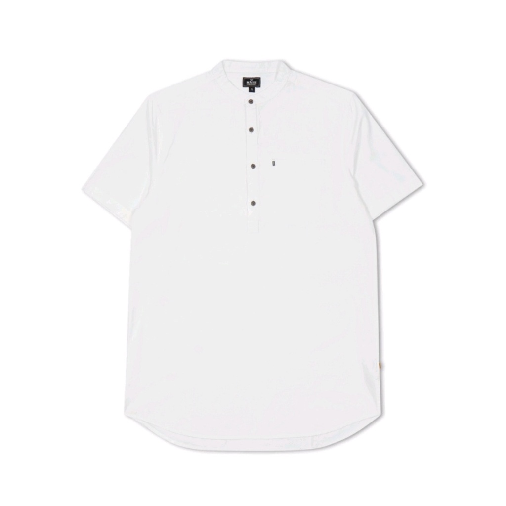 Baju Koko Original MGEE Koko Panjang Katun Lengan Pendek Adam 003 White