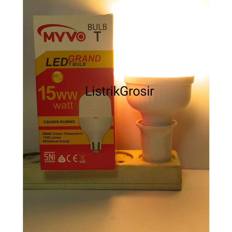 Lampu Led Myvo Grand T Bulb Warm White / Kuning 5w 10w 15 Watt Led Grand KAPSUL KUNING