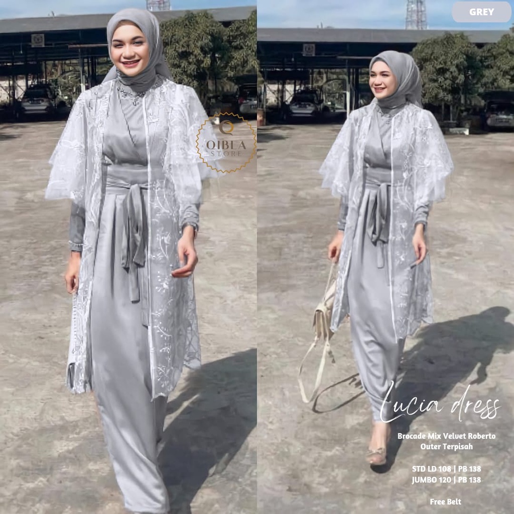 VIOLIN SET LUCIA SET DRESS KONDANGAN BRUKAT BAJU MUSLIM LEBARAN TERBARU RAYYA DRESS PESTA WISUDA REMAJA LAMARAN SET KIMONO GAMIS POLOS 2 IN 1 KARDIGAN BRUKAT WANITA WEDDING DRES GAMIS PESTA TERBARU WARNA SAGEE GREEN ROSE GREY BROWN DENIM CLASIC GREY