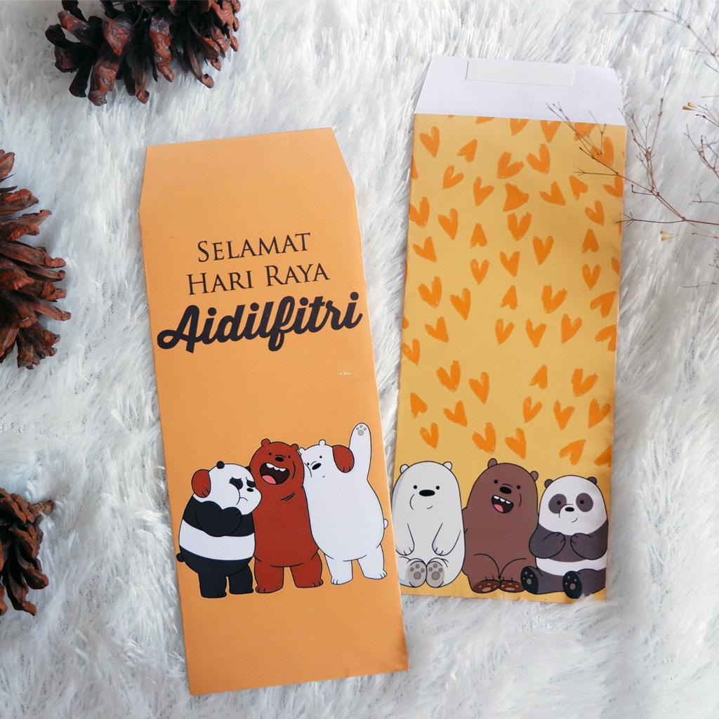 

Amplop Lebaran Idul Fitri Karakter Kartun Bear Unik dan Lucu 2025, Gratis Perekat, 1 Pack isi 10 pcs