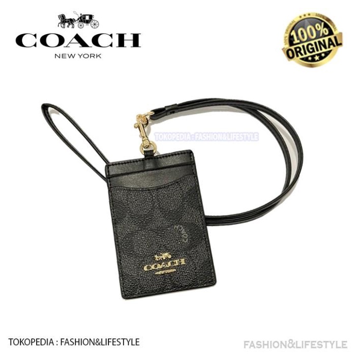 

COACH Id Lanyard In Colorblock Signature Canvas Logo Metal ORIGINAL