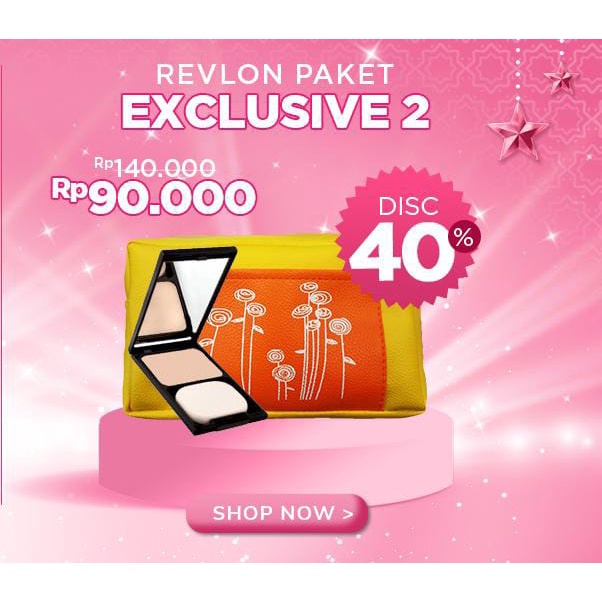 REVLON PAKET EXCLUSIVE 2 PAKET POWDERY FOUNDATION +  POUCH