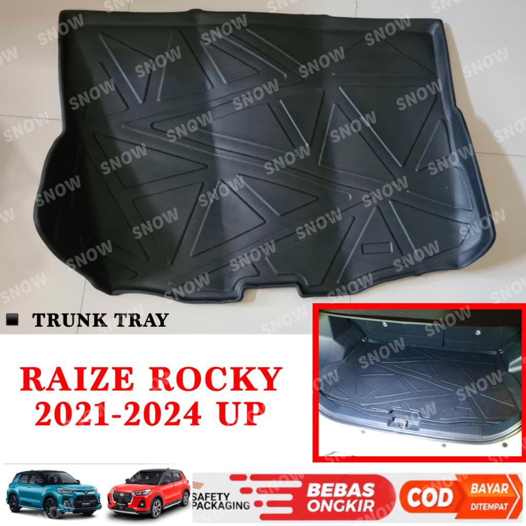 Trunk Tray Bagasi Karpet Belakang Raize Rocky 2021 2023 2024 Hitam