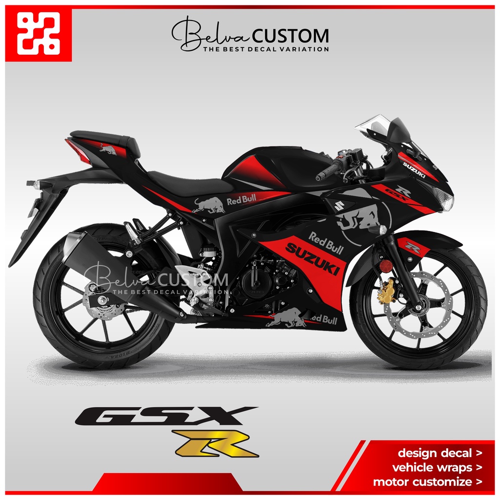 Striping GSX 150 R Livery redbull Racing - Stiker Motor Suzuki Gsx R Design Custom - Stock Decal Lis