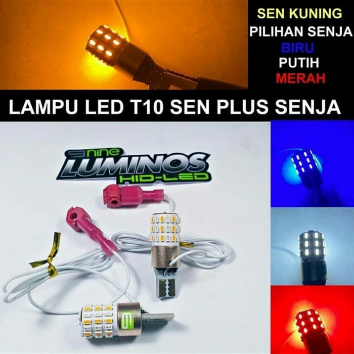 LAMPU LED T10 LUMINOS 2 MODE SENJA PLUS SEIN UNTUK SEMUA MOTOR