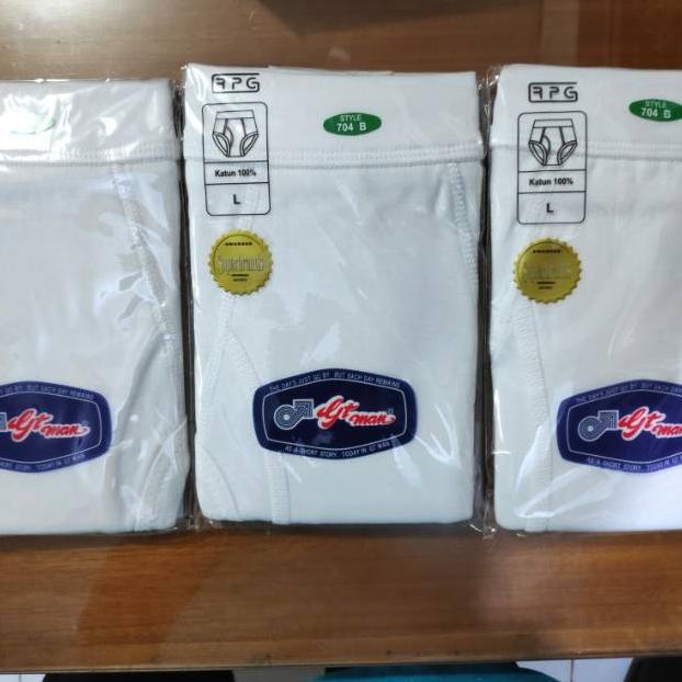 ㅦ CELANA DALAM GT MAN PUTIH 704 B  PUTIH KATUN  / CD GT MAN PUTIH 704B PUTIH , PASTI ORI, PASTI READ