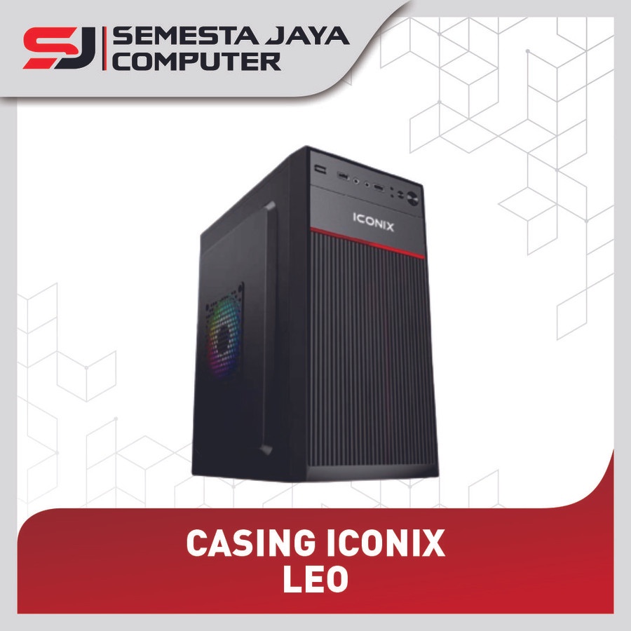 CASING PC GAMING ICONIX LEO FREE PSU 500WATT CASING KOMPUTER