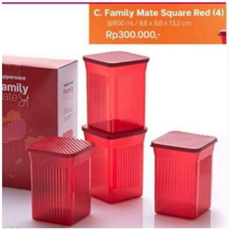 family mate square red(4)merah