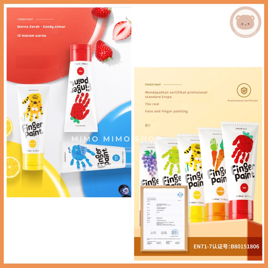 

mh Joan Miro Washable Finger Paint Set 6 Color 12 Color Non Toxic Hand Painting Cat Tangan Aman