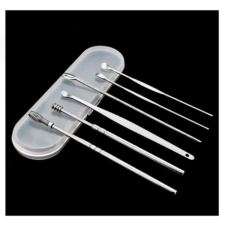 GP Pembersih Telinga Korek Kuping Ear Wax Picker isi 6 Pcs Stainless Steel