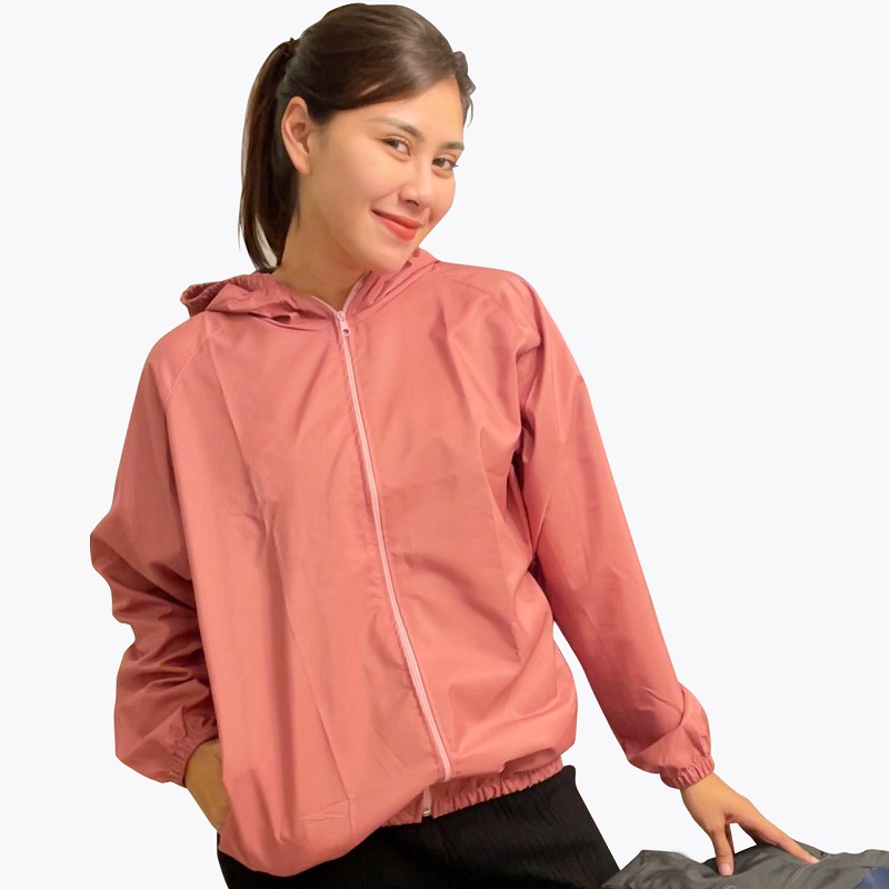 Monstice - Jaket Olahraga / Gym / Running Parasut UV Protection Polos Pria Wanita