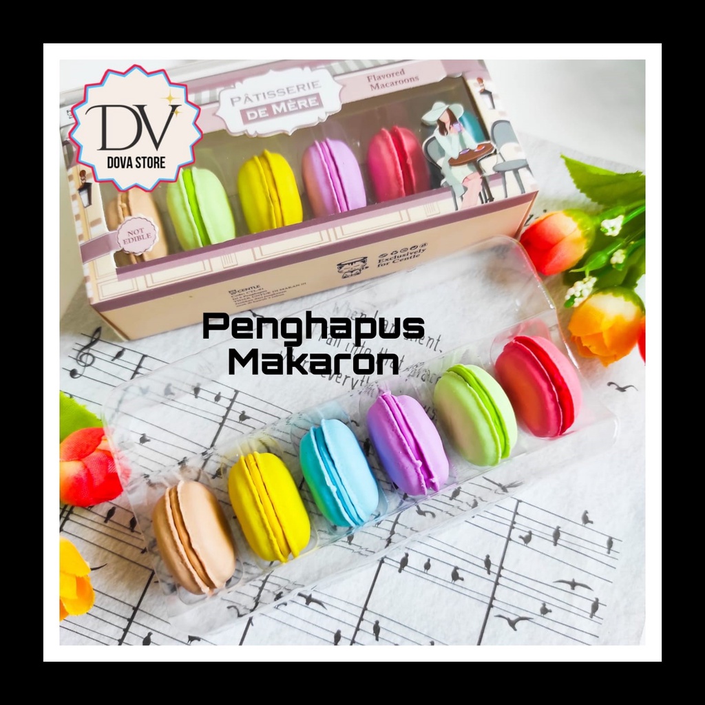 

PENGHAPUS MAKARON HAPUSAN ERASER BENTUK MAKARON LUCU ISI 6 PCS