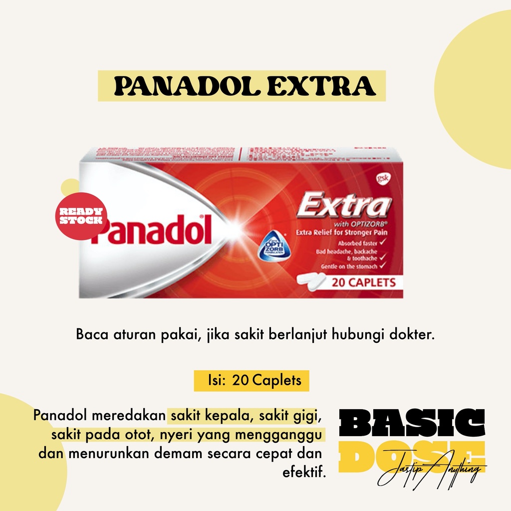 [READY] Panadol Extra with Optizorb, 20 Caplets/ Singapore