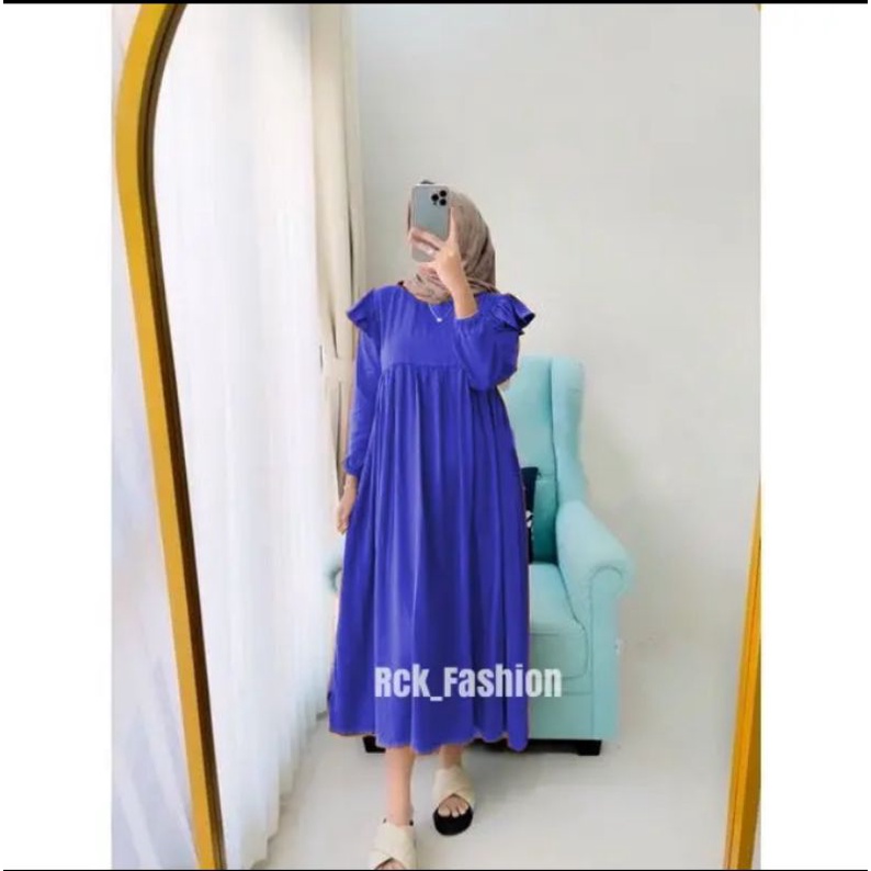 Midi Dress bahan crinkel | Midi dress crincle | Tunik midi | Tunik crincle