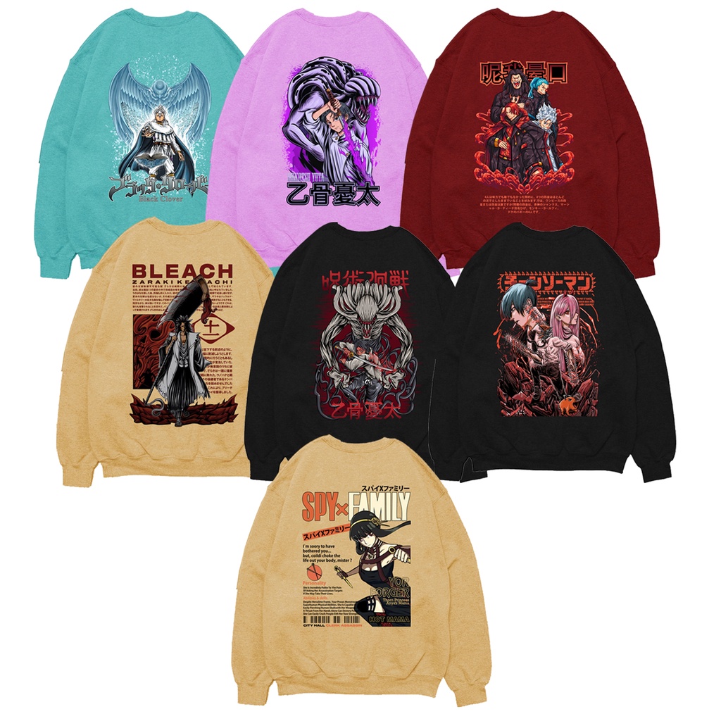 Sweater Crewneck Chainsaw Man Makima Denji Crewneck Nozel Silva Crewneck SPYxFAMILY Forger Yunkou Crewneck Yuta Jujutsu Kaisen Yuta Okkotsu Crewneck Zaraki Kenpachi Bleach Sweater Anime Manga SIGN CLOTH