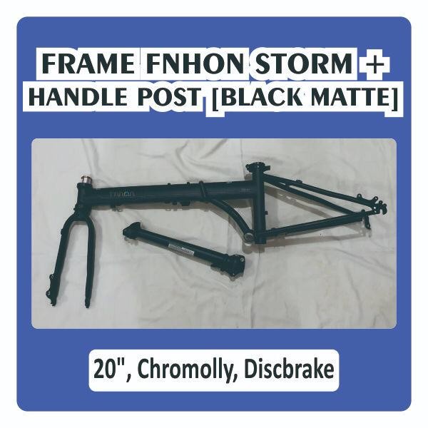 Frame fork fnhon storm black matte hitam doff Discbrake 20&quot; Db 20inch