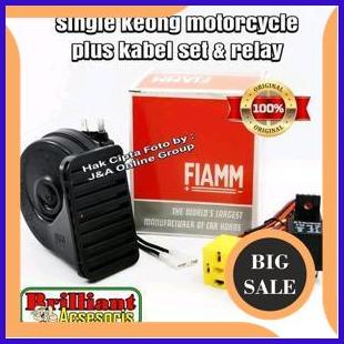 Klakson Single Keong FIAMM Original - Sepeda Motor - Plus Kabel Set dan Relay Bosch di dalam nya 1M4