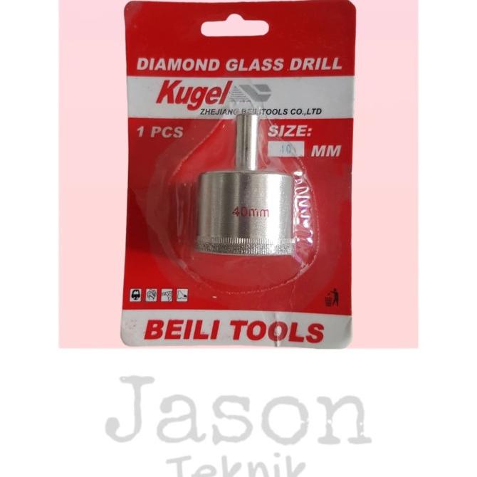 Kualitas terbaik] KUGEL MATA BOR KACA / HOLE SAW KACA / DIAMOND GLASS SIZE 40MM
