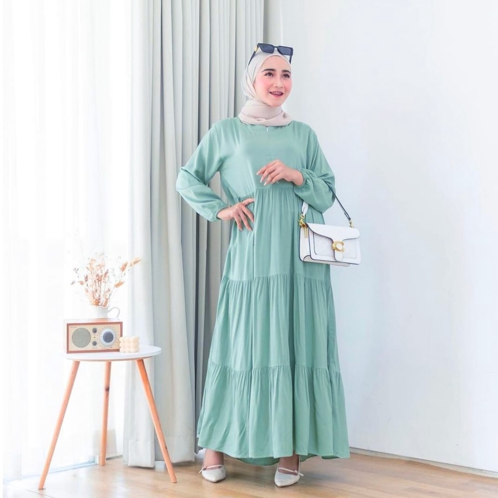 Jesica dress - dress rayon uniqlo size L-XL-XXL / dress rayon adem jumbo / dress wanita / midi dress muslim / midi dress korea / dress steling depan / dress sleting depan busui / dress mayung polos casual dress / midi dress korea / midi dress muslim