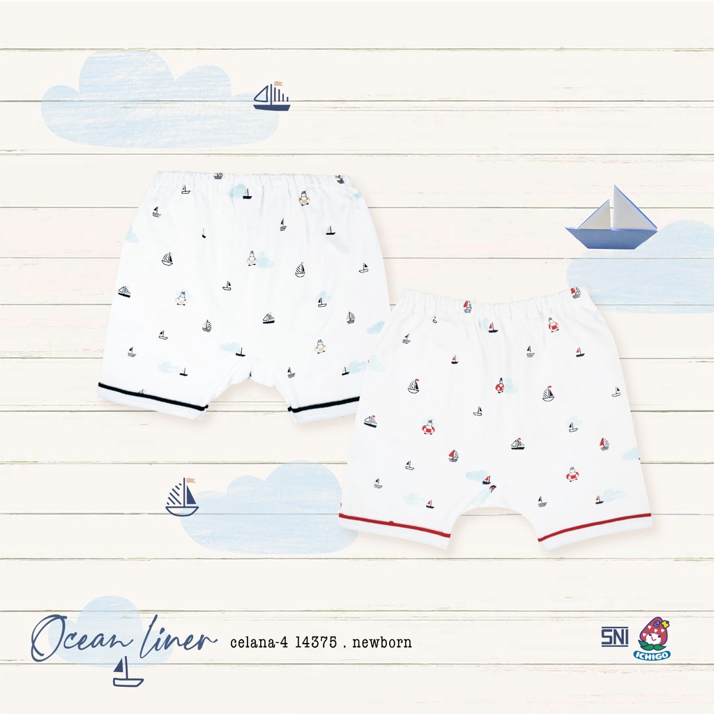 Ichigo NB Stelan Pendek Putih Ocean Liner (2 Pcs) IC-SPDPNB/2