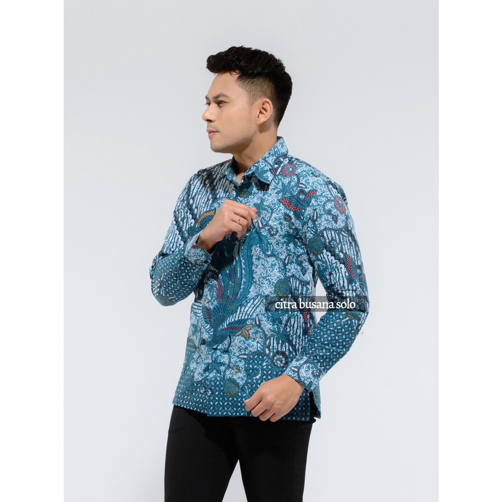 DEWARI TOSCA Kemeja Batik Pria Full Furing Bahan Katun Primisima