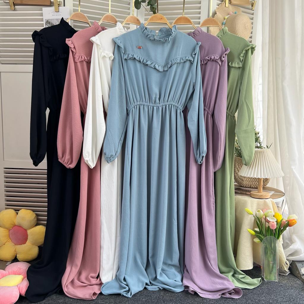 Dress Cewek Korea / Maxi Fashion Casual Lengan Panjang / Tunik Wanita Long E.37