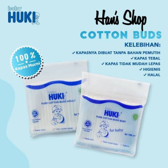 Huki Cutton Buds Baby 100s / Dewasa - Korek Kuping