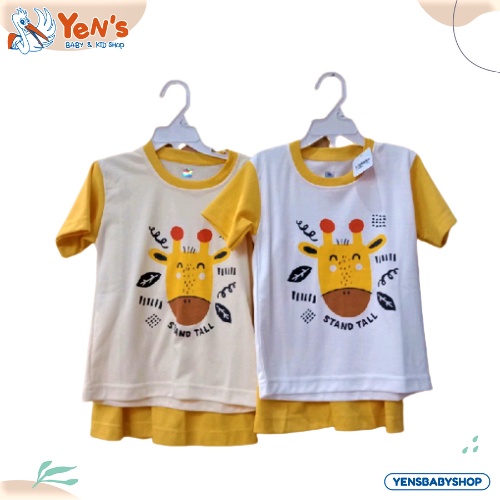 Setelan Oblong Pendek Giraffe Stand Tall - Setelan Anak