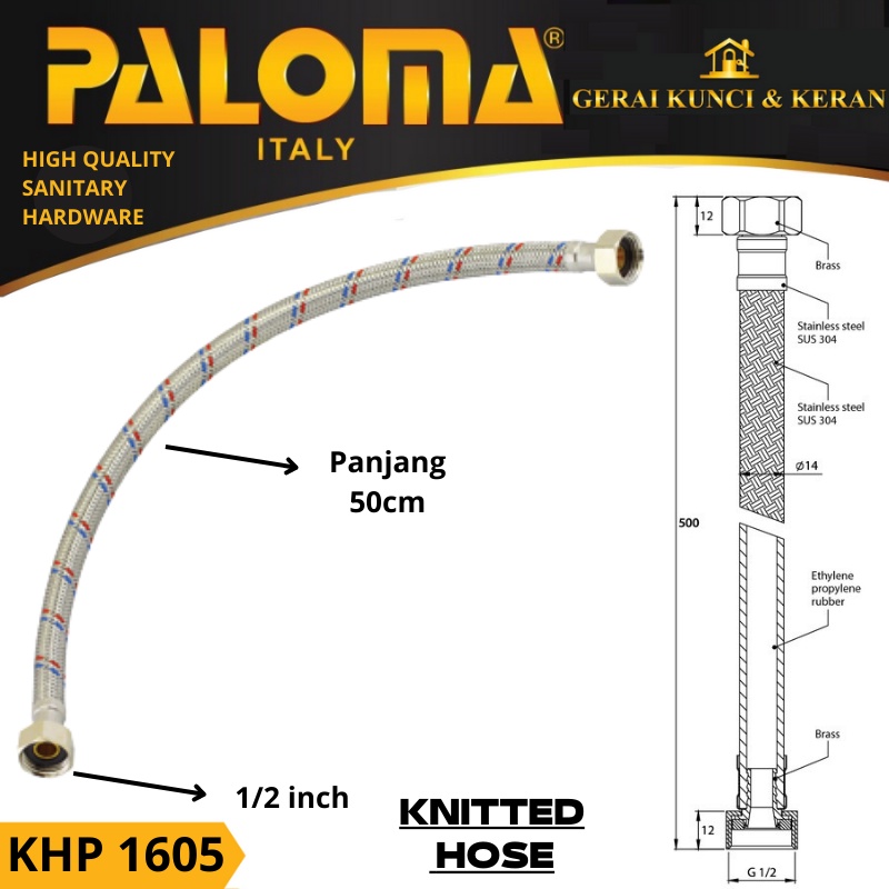 PALOMA KHP 1605 Selang Anyam Stainless Steel 50cm Flexible