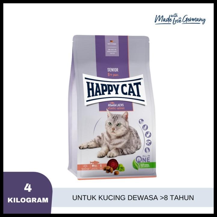 Happy Cat Senior 8+ With Atlantic Salmon 4 Kg - Promo