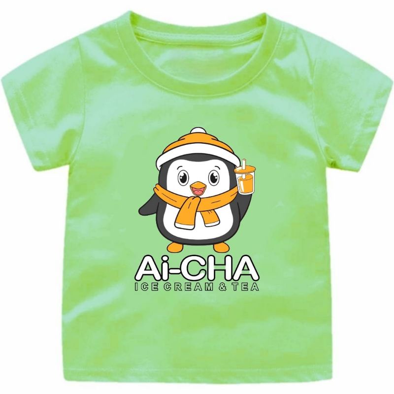 Baju Boneka Ai-CHA EsCream Anak Cewek-Cowok 1-12Tahun uk.S.M.L.XL.XXL.3XL//Atasan kaos Anak Viral Es Cream Ai-cha