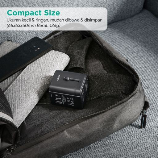 Universal Adapter AUKEY PA-TA04 With USB A &amp; USB C PD 30W - 501682