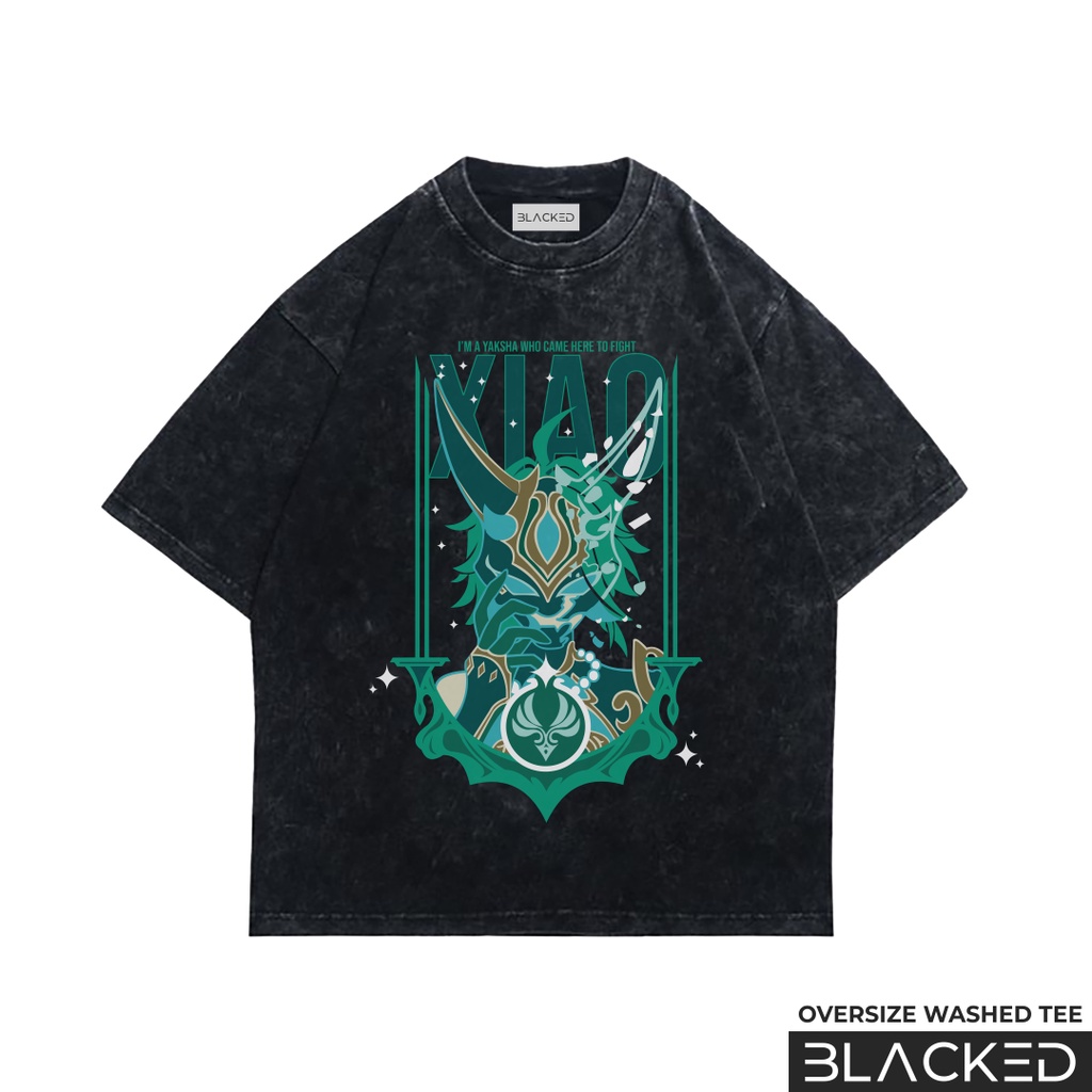 KAOS XIAO GENSHIN IMPACT OVERSIZE / STONEWASH / OVERSIZED WASHED TEES / BAJU OVER SIZE