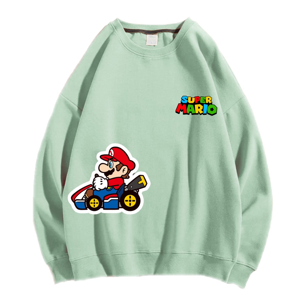 SWEATER CAR SUPER MARIO CREWNECK PRIA WANITA Size M-XXL