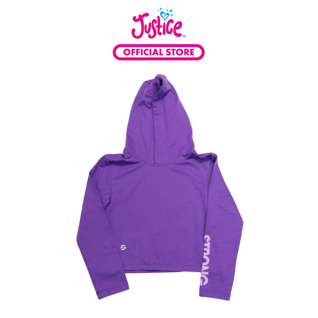 Justice Girls Positive Message on Sleeve Hoodie - Hoodie Sweater Anak Perempuan