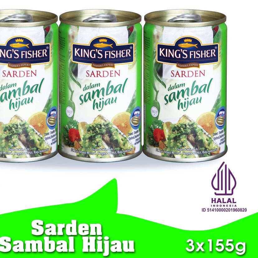 

Termurah⚡️⚡️King's Fisher Paket 3 pcs Sarden mini Sambal Hijau Makanan Kaleng 155 gr