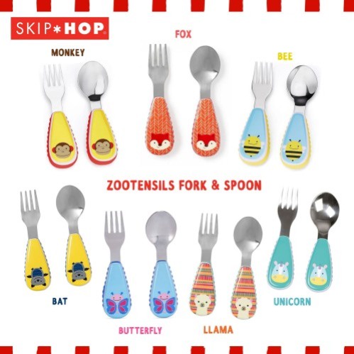 Skip Hop Zootensils Fork &amp; Spoon  - Sendok Garpu
