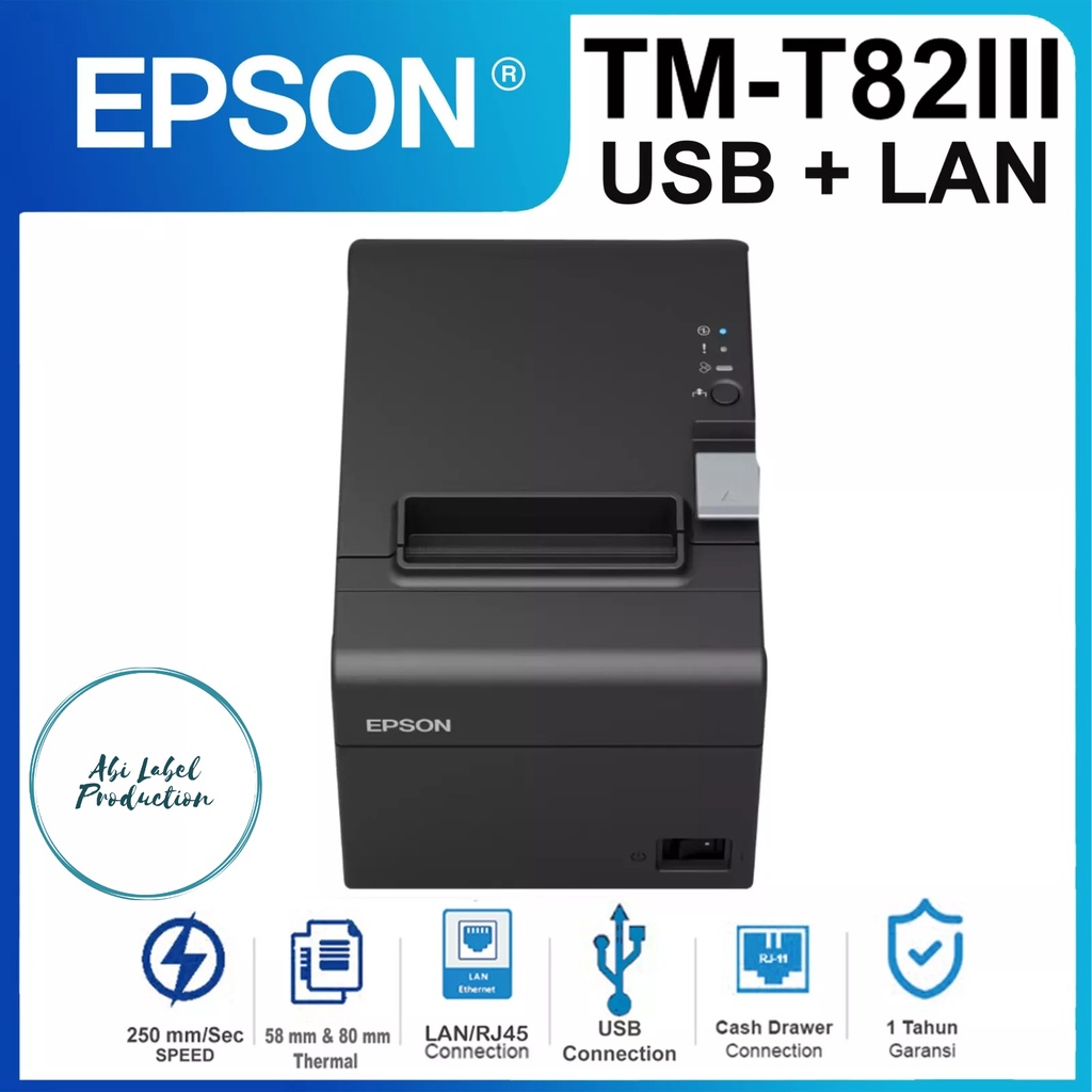 PRINTER POS KASIR EPSON TM-T82III - EPSON THERMAL TM T82III LAN + USB