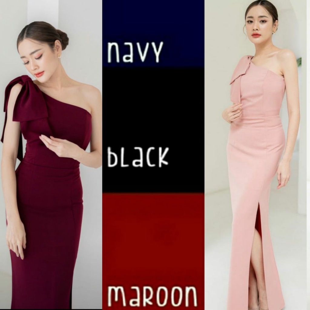 Gaun Pesta wanita Panjang 22005 Pesta Kekinian bahan Scuba Stretch /Dress Wanita Casual Glamour Gaun