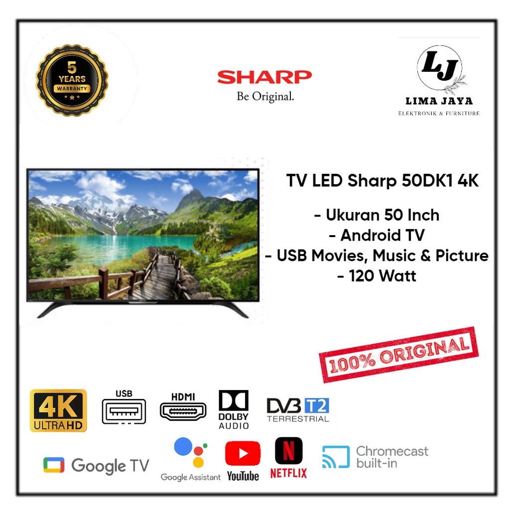 SHARP LED TV 50DK1 4K ANDROID TV LED SHARP 50 Inch
