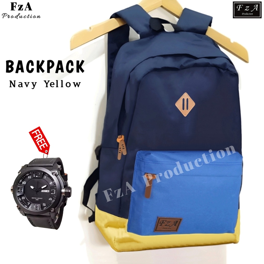 FzA Official - Tas Ransel Punggung Distro Casual Pria Wanita / Tas Ransel Laptop Backpack Original -  NYQS