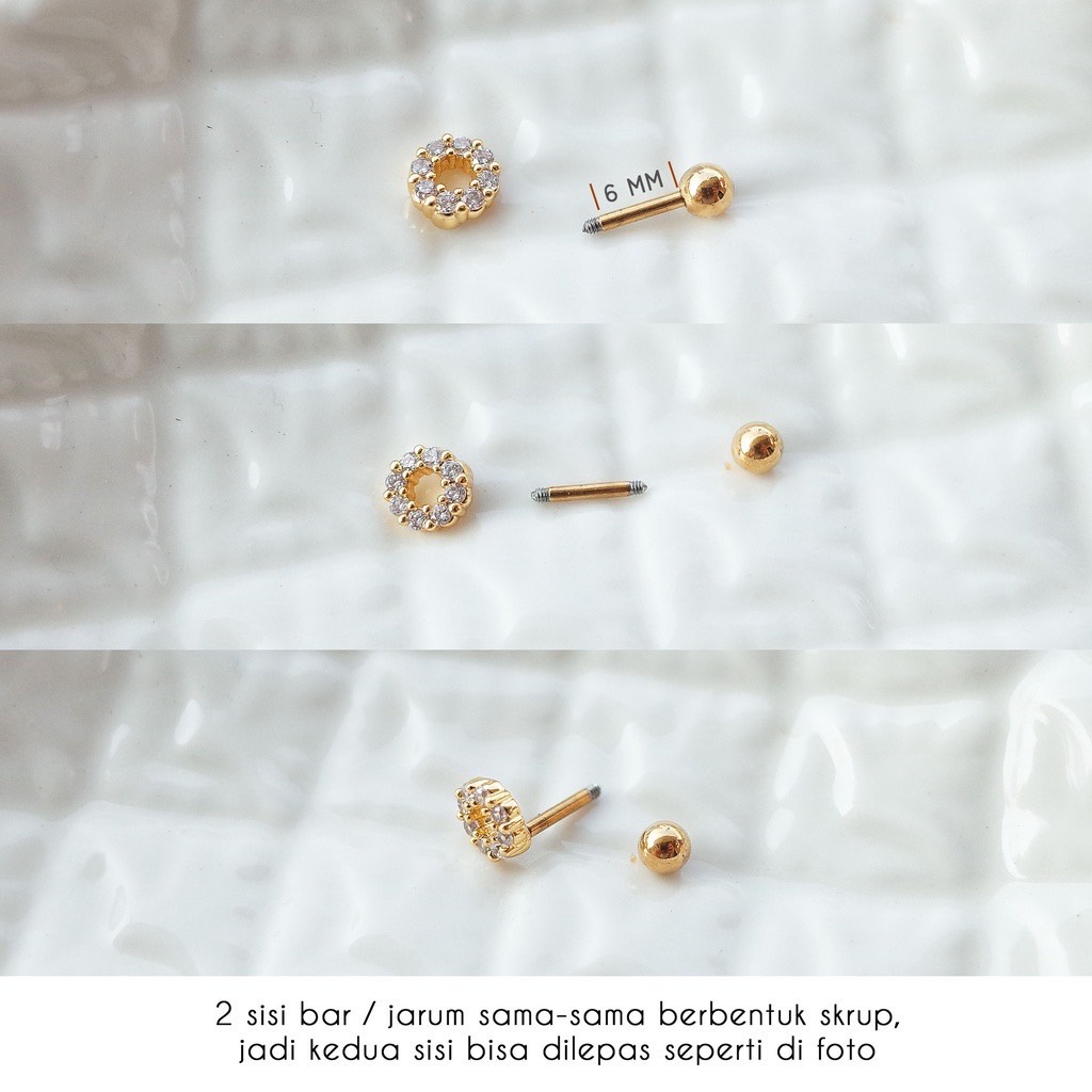 1367 - (HARGA 1 BIJI) ANTING PIERCING ZODIAK TINDIKAN HELIX TRAGUS - STAINLESS STEEL