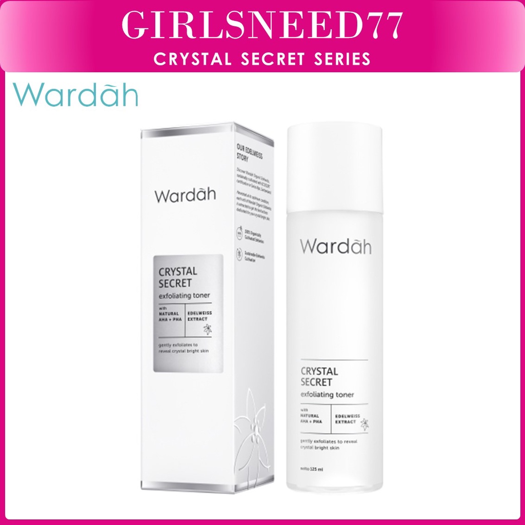 GIRLSNEED77 Wardah Crystal Secret Exfoliating Toner with Natural AHA+PHA  100 ml --  (Toner Eksfoliasi)