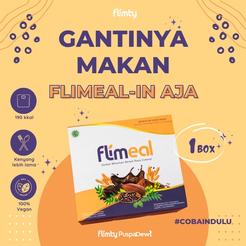 BOP FLIMEAL (MEAL REPLACEMENT) - 1 BOX ISI 12 SACHET MINUMAN SEREAL TINGGI NUTRISI PENGGANTI MAKAN DIET