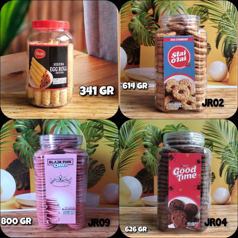 Cemilan / Snack / Lebaran / Viral / Toples Jerapah / Eggroll Monde / Slai O Strawberry / Oreo Blackp