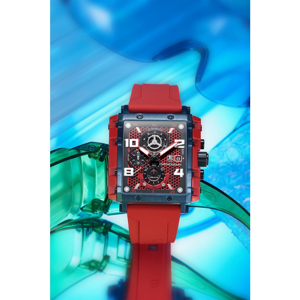 JAM TANGAN PRIA ORIGINAL T5 CHRONO AKTIF MODEL KOTAK TALI RUBBER