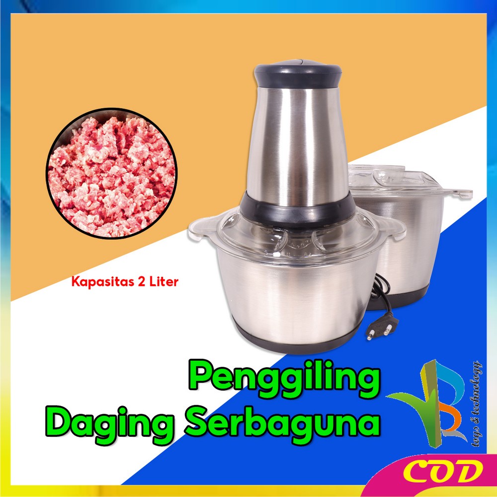 RB-C499 Penggiling Daging Serbaguna Chopper Daging 2L / Blender Elektrik Stainless Steel Multifungsi / Blender Portable Chopper Meat Grinder