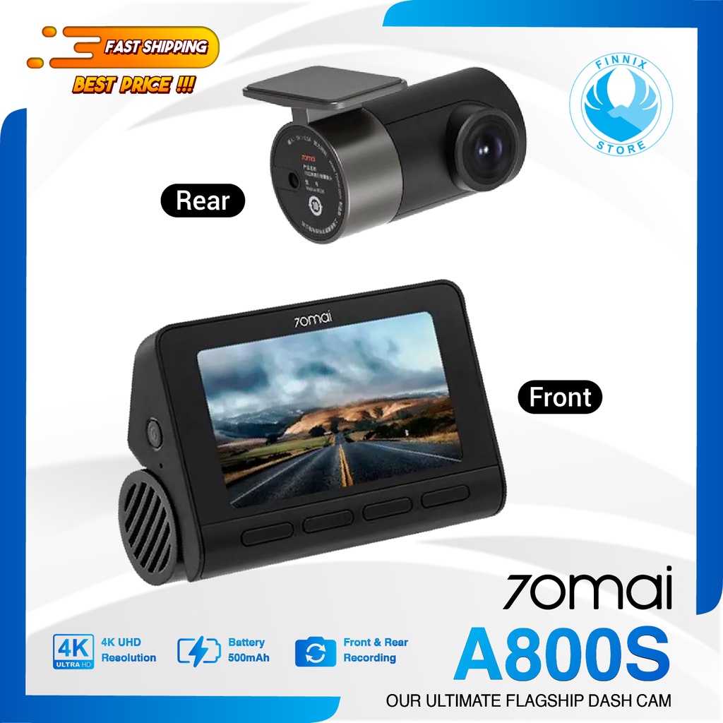 70mai A800S Smart Car Dash Cam Rear Camera HD 4K 2160P - Kamera Mobil