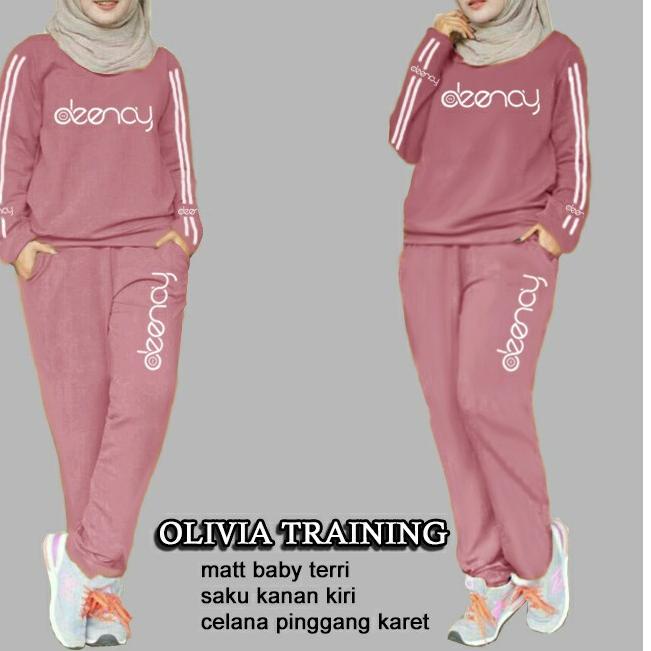 ✨Grosir✨ OREA TRAINING OLIVIA pakaian santai set  training,pakaian wanita jumbo  set  olahraga  terl