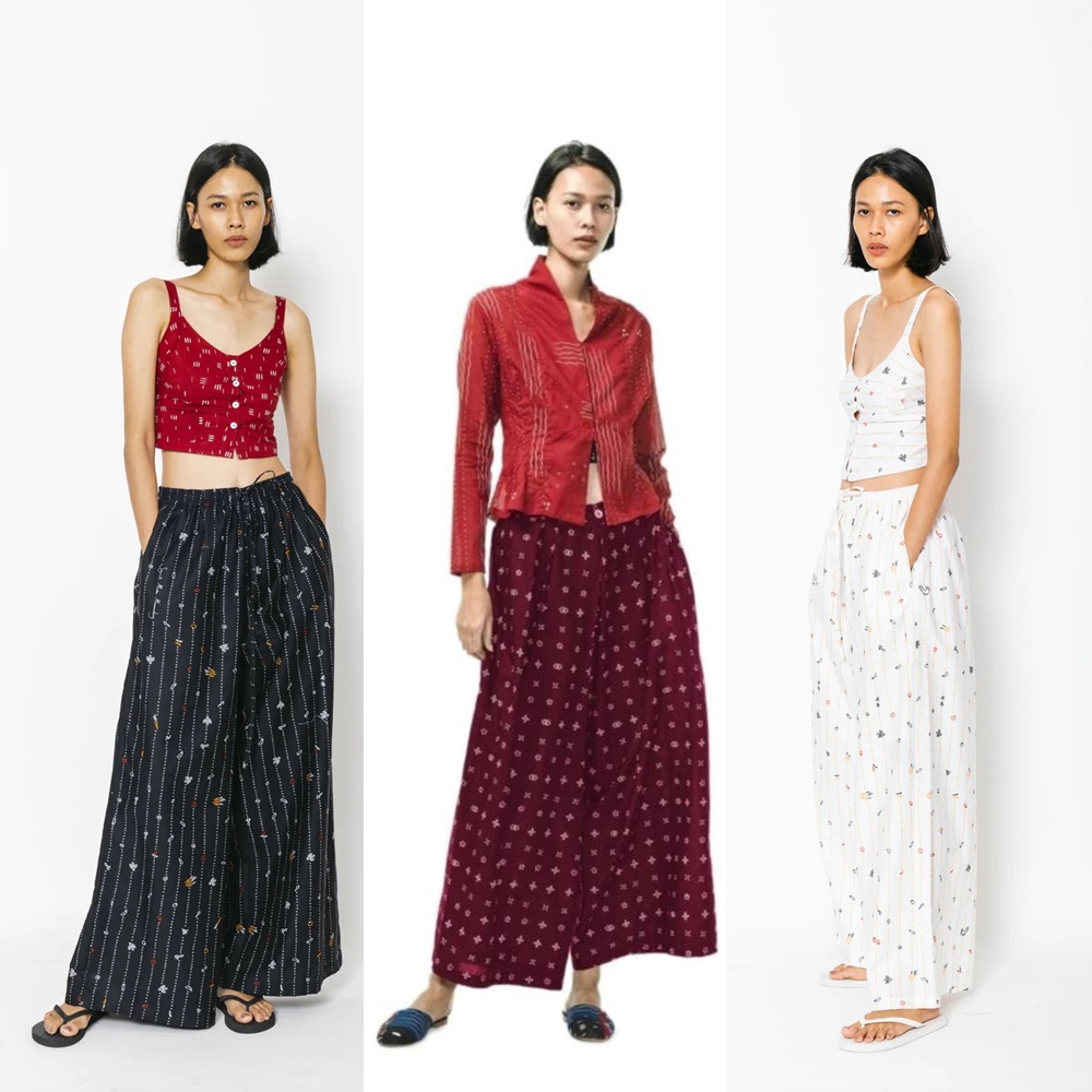 Celana Dua Kancing Maxi Hand Stamped Batik Sejauh Mata Memandang